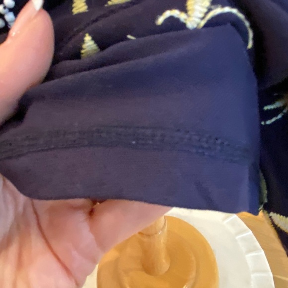 Inc International Concepts Navy Cotton Dress w Beading & Embroidery/ Size L - Picture 5 of 11